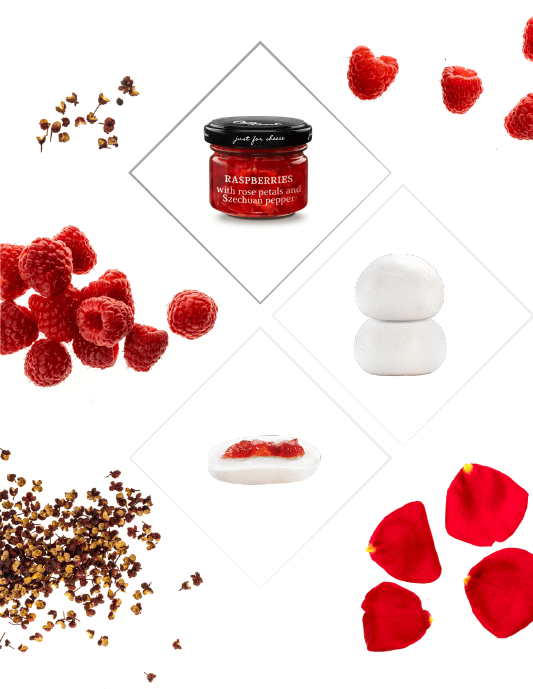 Can Bech Hillot Can Bech Vadelmahilloa, ruusun terälehtiä ja Sichuan pippuria