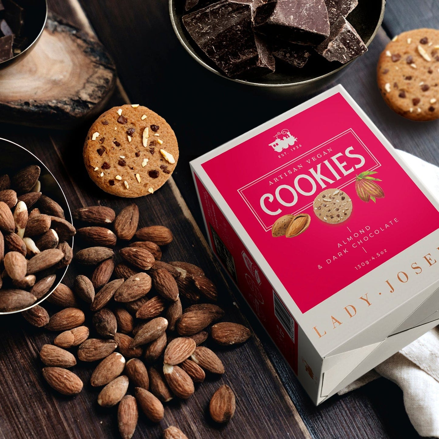 Lady Joseph Keksit Lady Joseph Manteli & Tumma Suklaa keksit 130g