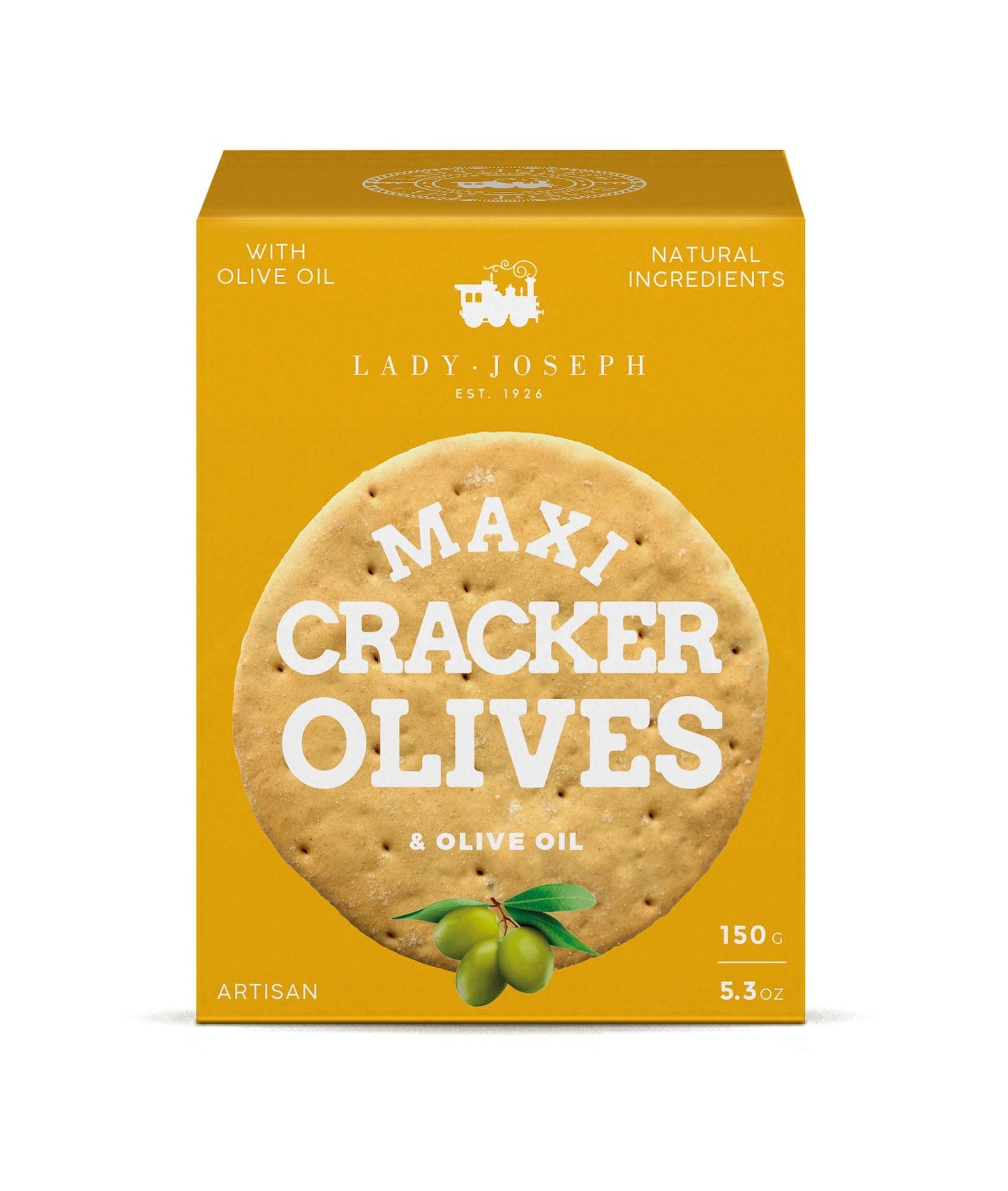 Lady Joseph Keksit Lady Joseph MAXI Cracker; Vihreät oliivit  & Oliiviöljy 150g