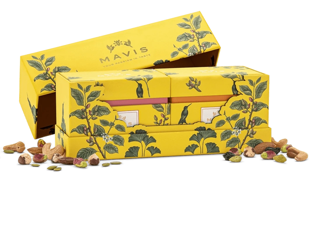 Mavis Pähkinät Laatikko 2 x 100g Mavis Lahjapakkaus 200g