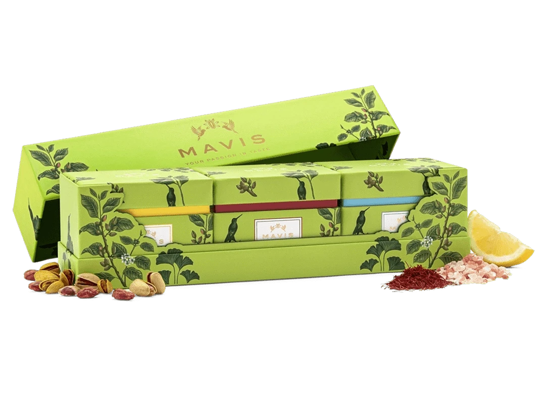 Mavis Pähkinät Laatikko 3 x 100g Mavis Pistaasipähkinä Lahjapakkaus 300g