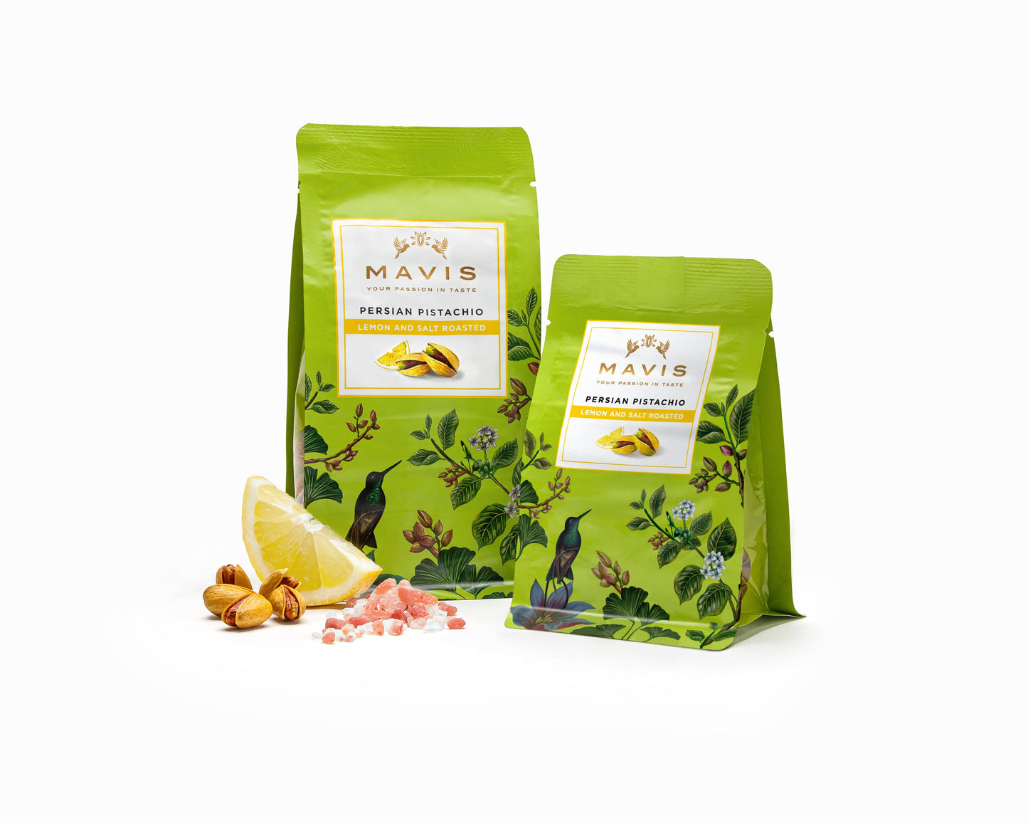 Mavis Pähkinät Pussi 100g Mavis sitruunapaahdetut  pistaasipähkinät