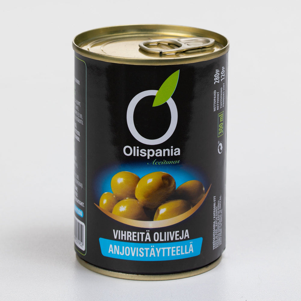 Olispania Oliivit Anjovistäytteiset Vihreät Oliivit