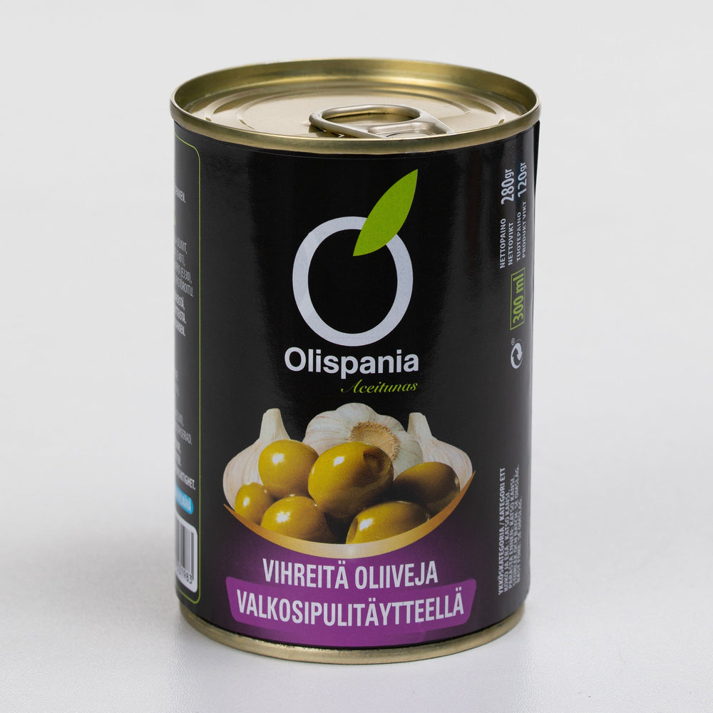Olispania Oliivit Valkosipulitäytteiset Vihreät Oliivit